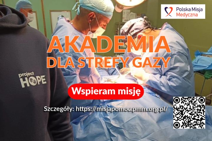Plakat promujący akcję Akademia dla Strefy Gazy